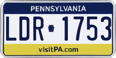 PA license plate LDR1753