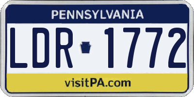 PA license plate LDR1772