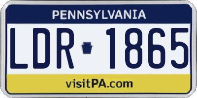 PA license plate LDR1865
