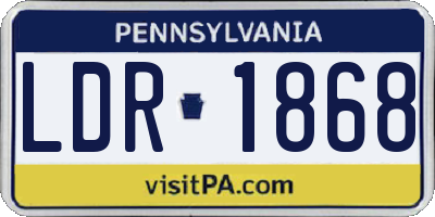PA license plate LDR1868