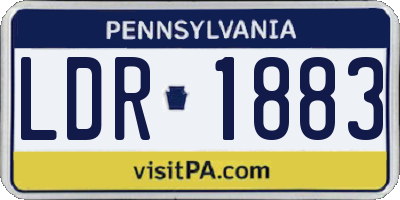 PA license plate LDR1883