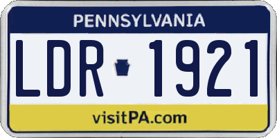 PA license plate LDR1921
