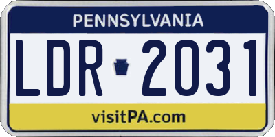 PA license plate LDR2031