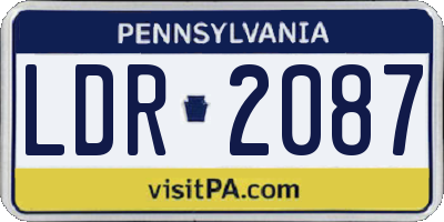 PA license plate LDR2087