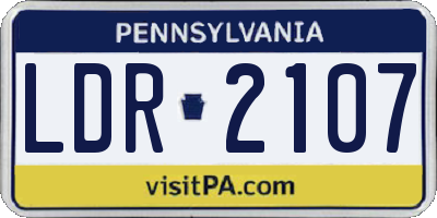 PA license plate LDR2107