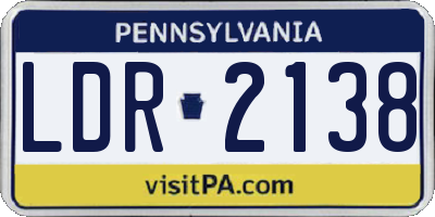 PA license plate LDR2138