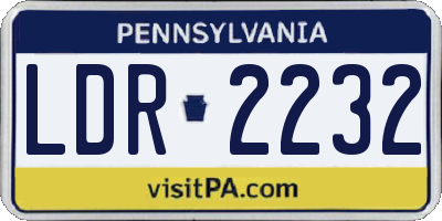 PA license plate LDR2232
