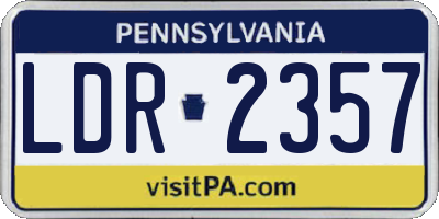 PA license plate LDR2357