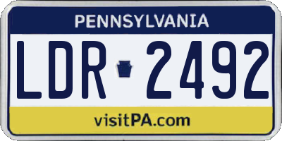 PA license plate LDR2492
