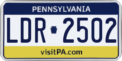 PA license plate LDR2502