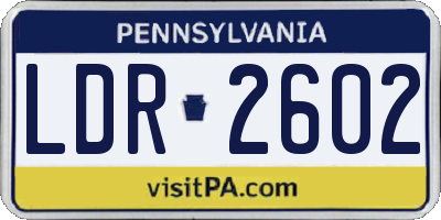 PA license plate LDR2602
