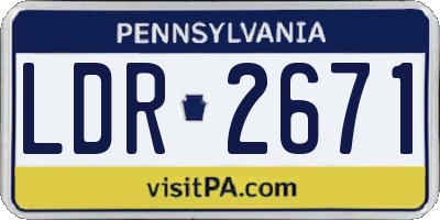 PA license plate LDR2671