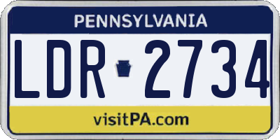 PA license plate LDR2734