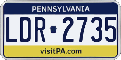 PA license plate LDR2735