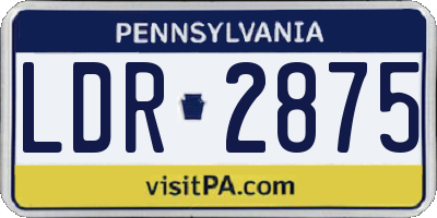 PA license plate LDR2875