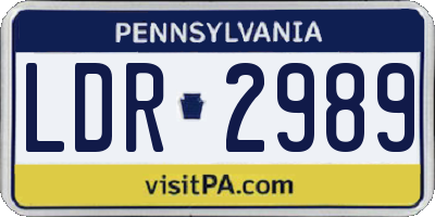 PA license plate LDR2989
