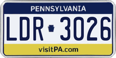 PA license plate LDR3026