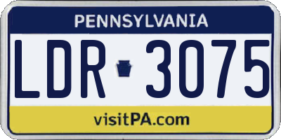PA license plate LDR3075