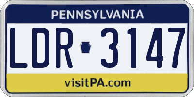 PA license plate LDR3147