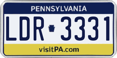 PA license plate LDR3331
