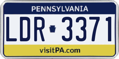 PA license plate LDR3371