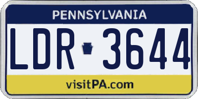 PA license plate LDR3644