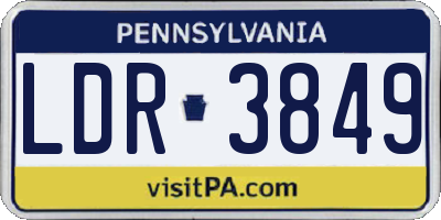 PA license plate LDR3849