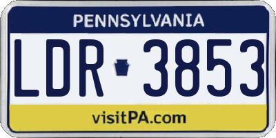 PA license plate LDR3853