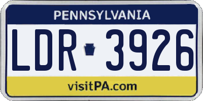 PA license plate LDR3926