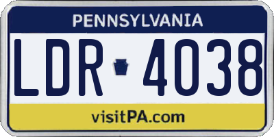 PA license plate LDR4038
