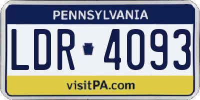 PA license plate LDR4093
