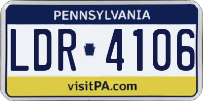 PA license plate LDR4106