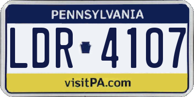 PA license plate LDR4107