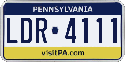 PA license plate LDR4111