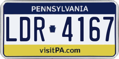 PA license plate LDR4167