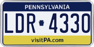 PA license plate LDR4330