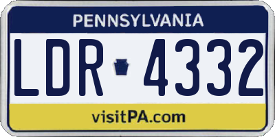 PA license plate LDR4332