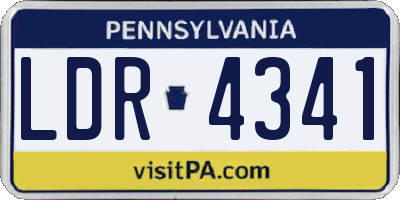 PA license plate LDR4341