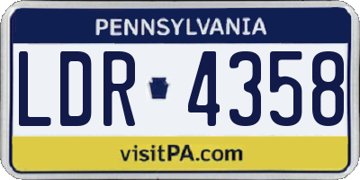 PA license plate LDR4358