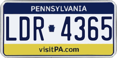 PA license plate LDR4365