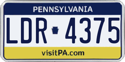 PA license plate LDR4375