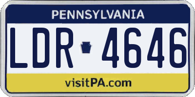 PA license plate LDR4646