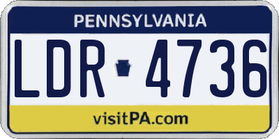 PA license plate LDR4736