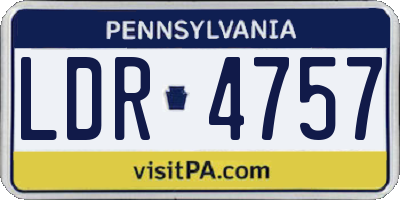 PA license plate LDR4757