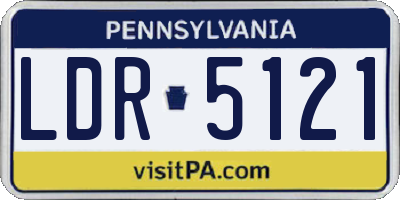 PA license plate LDR5121