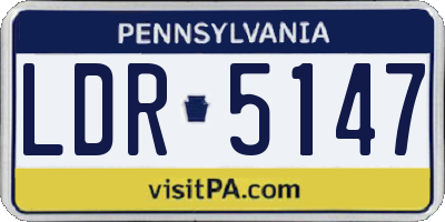 PA license plate LDR5147