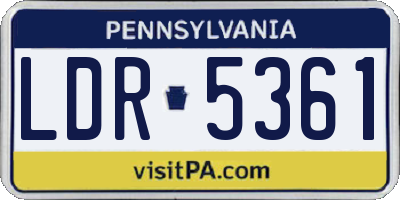 PA license plate LDR5361