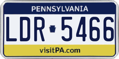PA license plate LDR5466