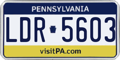 PA license plate LDR5603