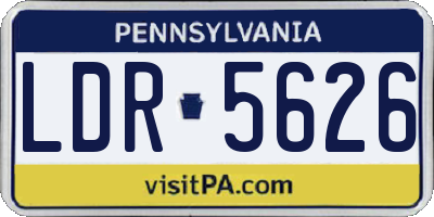 PA license plate LDR5626